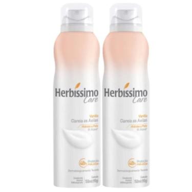 Imagem de Kit 2 Desodorante Aerossol Herbíssimo Care Sem Álcool Vanilla 150Ml  D