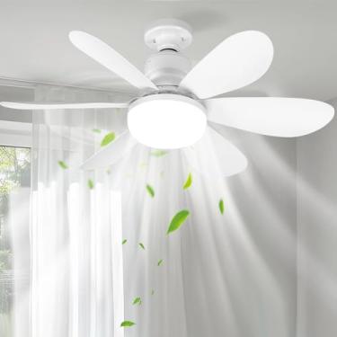 Imagem de Ventilador de Teto（52 * 18,5 cm）, Lâmpada Led com Ventilador de Controle 80w E27 100-240v, Ventilador de Teto com Controle Remoto, Ventilador Teto, Silencioso e Inteligente com Controle Remoto