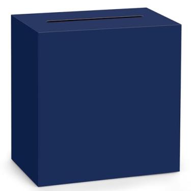 Imagem de Caixa de cartão azul-marinho para lembrancinhas de casamento, postes de papelão, recepção de dinheiro, para recepção de casamento, chás de bebê, aniversário, festa de aniversário, decoração de mesa de