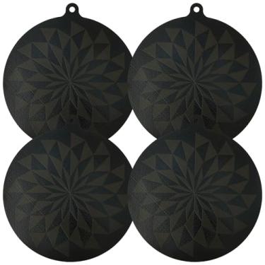Imagem de XYDHQS Tapete de fogão de indução de 4 peças, capa de fogão de indução de silicone termocrômico, antiderrapante, resistente à temperatura, tapete protetor de bancada redondo para cozinhas