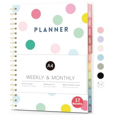 Imagem de Forvencer Agenda acadêmica de 17 meses 2024-2025, diário, semanal e mensal, agosto de 2024 a dezembro de 2025, agenda com capa à prova d'água, agenda de livros com abas coloridas, professor