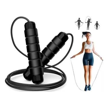 Imagem de Corda De Pular Profissional Cross Speed Rope Rolamento Fitness Para Exercícios em Casa 3 Metros Ajustável Premium