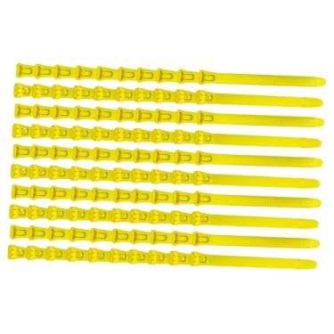 Imagem de Bothyi 100 peças numeradas faixas de perna de frango etiquetas de frango cor brilhante versáteis reutilizáveis ​​anéis de pé de aves para pombos patos, Amarelo