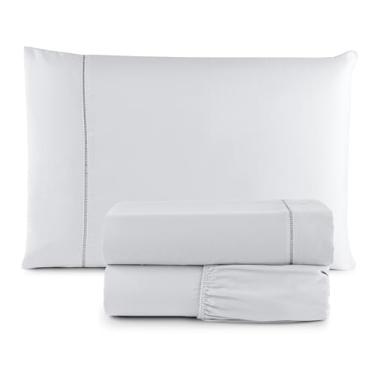 Imagem de Lençol Avulso com Elástico de Microfibra, Cama Viúva, 400 Fios, 25cm Altura, Bege