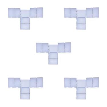 Imagem de Kit 5 Conector T Fita Led Emenda Rápida 8mm 2 Vias Monocor