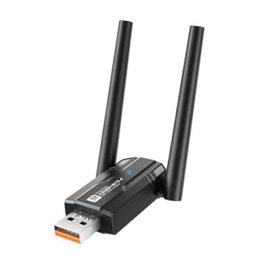 Imagem de HUAZHUN Adaptador de rede sem fio USB para PC/laptop, AX900Mbps USB WiFi 6 adaptador suporta 2 x antena 5dBi, suporta Bluetooth 5.4 banda dupla 2.4/5GHz, 802.11ax, WPA3, suporta Windows 11/10/8.1/8/7