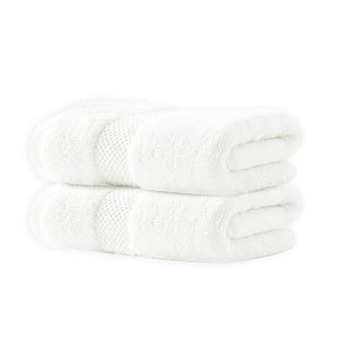 Imagem de Lasyman 100% algodão com toalhas absorventes macias de grade panos de lavagem rápida para chuveiro, salão de ginástica e apartamento espesso, pacote com 2, branco 71 x 33 cm (branco)