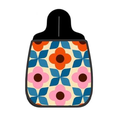 Imagem de Lixeira De Carro Organizador Lixinhocar Floral Retrô Laranja Rosa 2