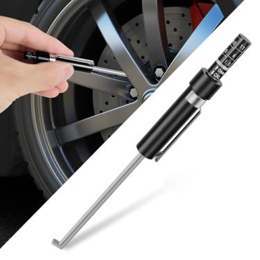 Imagem de FALESOUL Ferramenta de medição de freio de carro, 13,5 x 1,3 cm Caneta de medição de espessura da pastilha de freio com escala 1,5 mm-11 mm de espessura Placa de base Testador de pastilha de freio