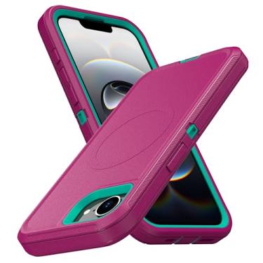 Imagem de MXX Compatível com iPhone F 2025, capa protetora de 3 camadas superprotetora, resistente, resistente, à prova de choque e poeira, projetada para capa de telefone de 4ª geração de 6,1 polegadas (rosa