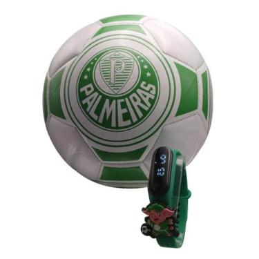 Imagem de Kit Palmeiras Bola Futebol Sintética e Relógio Infantil - SMACTUDO