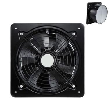 Imagem de AISINILALAO Exaustor Silencioso Potente para Casa de Banho 350X350mm, 120W 12 Polegadas, Ventilador de Conduta de Parede para Cozinha, Sótão e Cave (Preto),220v