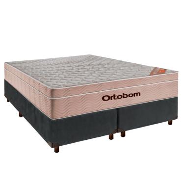 Imagem de Cama Box + Colchão Casal Molas Ensacadas Airtech Ortobom