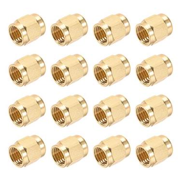 Imagem de Porca tubular de latão uxcell com inserção de compressão e porcas hidráulicas M8 x 4 mm, 16 peças