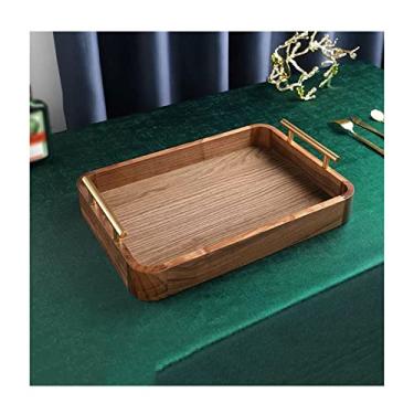 Imagem de Fruteira prato de frutas de madeira retangular armazenamento prato de frutas sala de estar cozinha mesa de jantar decoração bandeja de frutas prato de doces cesta de frutas (tamanho: B)