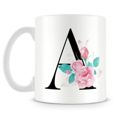 Imagem de Caneca Personalizada Letra A - Porcelana Branca com Estampa - Amo Cane