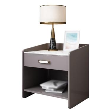 Imagem de Mesa de cabeceira para sofá, prateleira de cabeceira pequena moderna, armário de armazenamento de quarto simples, mesa de cabeceira para casa pequena