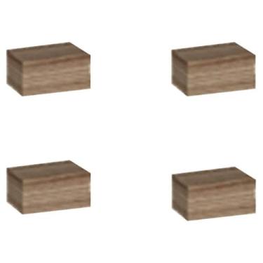 Imagem de Kit Pés para Guarda Roupa e Modulos com 1 ou 2 portas Carvalho 4 pés -