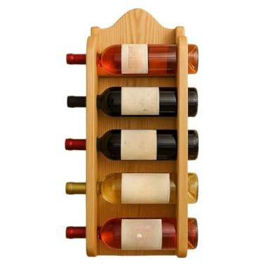 Imagem de Adega De Parede Para 5 Garrafas De Vinho Em Madeira De Pinus | Porta Vinho RúStico E Natural | DecoraçãO Para Sala, Varanda Ou áRea Gourmet