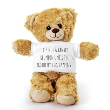 Imagem de SpreadPassion Brother Teddy Bear, It’s not a Family Reunion Until The Brotherly Hug Happens, Gift Stuffed Animal, Plush Teddy Bear with Tee, Welcoming Baby Gift, Birthday Christmas Basket Gift Idea