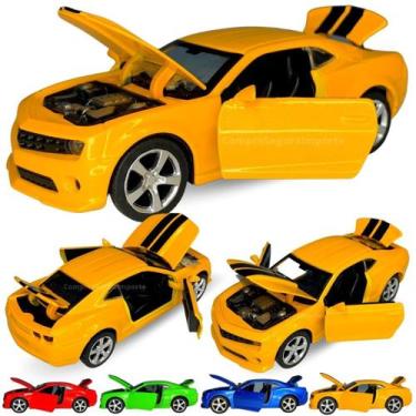Imagem de Camaro Carrinho Ferro Miniatura Abre Capô E Porta 13cm Metal - Europio
