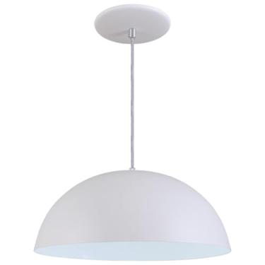 Imagem de Luminária Pendente Meia-Lua em Alumínio 34 cm – Lustre Decorativo Moderno para Sala e Quarto (Branco Textura)