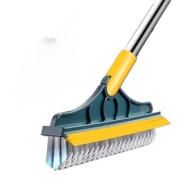 Imagem de Escova de Limpeza 2 em 1 com Rodo – Esfregão Multiuso para Piso, Cozinha e Banheiro, Cabo de 1 Metro