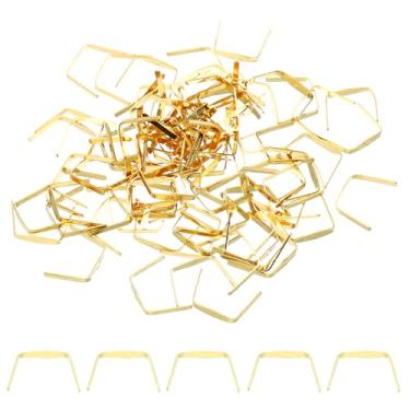Imagem de Pinos de conector de lustre de cobre de 10 x 10 mm, 200 peças de clipes de cristal para fixação de peças de cristais, substituições de lustre, ouro