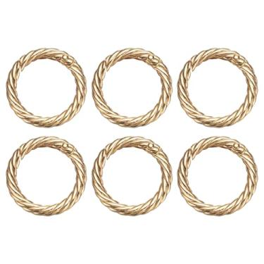 Imagem de Generic 6 anéis de mola de 2,5 cm redondo gatilho de metal gancho de pressão círculo ouro chaveiro clipe chaveiro para bolsas bolsa porta-chaves