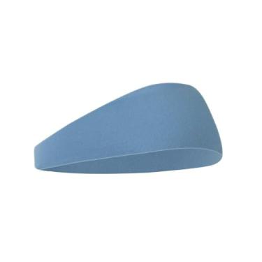 Imagem de Bandanas de treino para homens, elásticas, macias, de secagem rápida, elástico, lavável, respirável, faixa de cabelo esportiva masculina (azul)