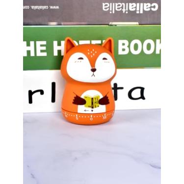 Imagem de Generic Cronômetro mecânico de cozinha de animais fofos de 60 minutos com alarme alto, sem necessidade de baterias para sala de aula, casa, estudo e culinária