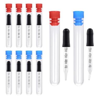 Imagem de 10 conta-gotas de líquido de 1 ml, conta-gotas de vidro Pi TES com medida dobrada e ponta reta calibração conta-gotas de medicamento para alimentação de óleo essencial de orelhas de laboratório