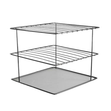 Imagem de Organizador De ArmáRio De Cozinha De Tamanho MéDio, Conjunto De TrêS PeçAs, Adequado Para ArmáRios De Metal, Prateleiras E Escorredores De Pratos(1 Unidade Preto)