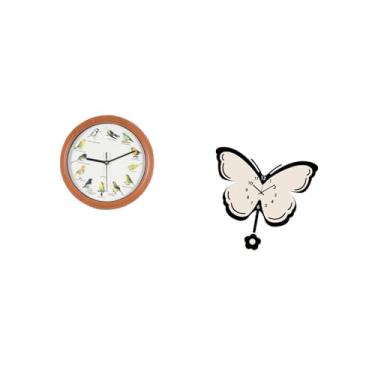 Imagem de Fenteer Relógio de Parede Decorativo de Borboleta Melódica para Pendurar, para Cozinha, Escritório, Sala de Jantar, Quarto Infantil, Casa de Fazenda E Decoraç