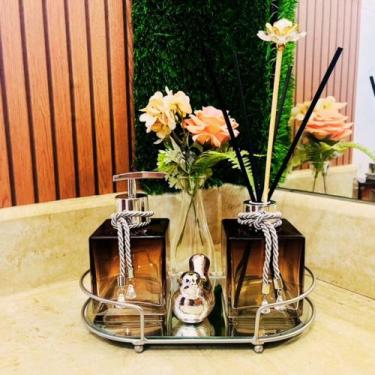 Imagem de Kit Lavabo Banheiro Com Difusor Saboneteira e Bandeja Super Luxo - R&S