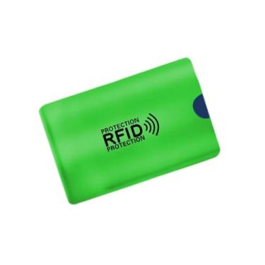 Imagem de 2 peças de protetor de cartão NFC sem contato com bloqueio de RFID, porta-cartões de crédito, à prova d'água, para mulheres e homens, Verde, Elegante