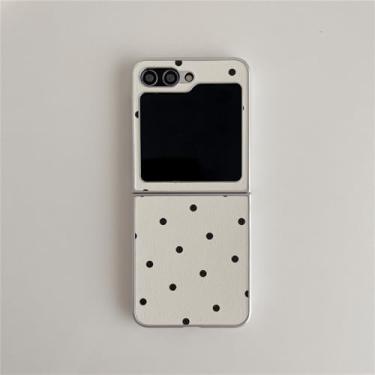 Imagem de Capa fofa com padrão de ponto ondulado com pulseira para Samsung Galaxy Z Flip 5 4 3 5G Capa de couro fosco para Z Flip3 Flip4 Flip5, AZ108,1, para Z Flip 4