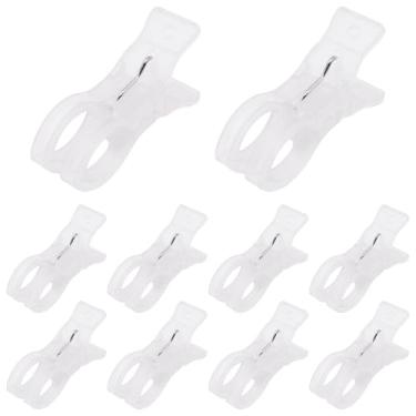 Imagem de S SYDIEN 10 pacotes de clipes de arco de balão de 8,5 cm grampos de mola brancos transparentes clipe de plástico resistente para arco de balão artesanato decoração de aniversário (transparente)