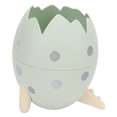 Imagem de Porta-lápis de ovo de dinossauro fofo com design de abertura para armazenamento para casa e escritório (verde)