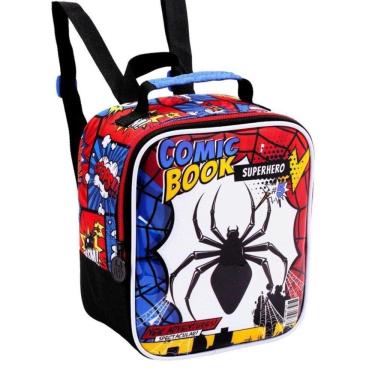 Imagem de Lancheira Térmica Escolar Infantil Homem Aranha Spider Man Comic Book Denlex