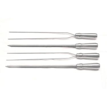 Imagem de Conjunto de espetos para churrasco simples e duplo com 4 unidades - Pl