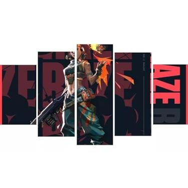 Imagem de Kit quadro decorativo 5 peças 95x60cm Personagem Game