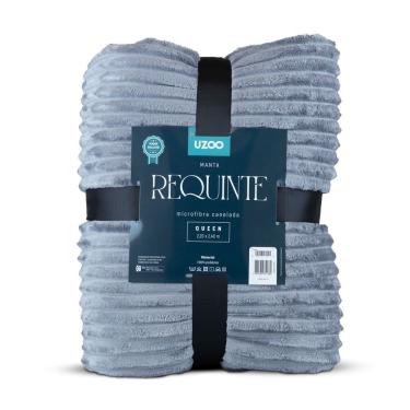 Imagem de Manta Microfibra Requinte Queen Canelada 220x240cm - Uzoo Manta Microfibra Flannel Requinte Queen Canelada 220x240cm Cinza