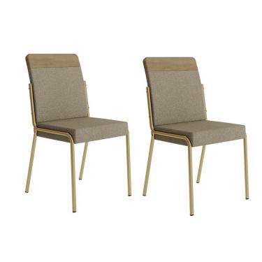 Imagem de Conjunto 2 Cadeiras De Jantar Duo Carraro Dourada
