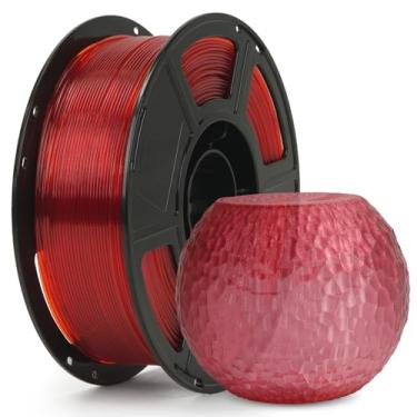 Imagem de FLASHFORGE Filamento PETG rápido 1,75 mm vermelho rubi transparente, impressão máxima de 600 mm/s, filamento de impressora 3D, carretel de 1 kg, precisão dimensional +/- 0,02 mm, serve na maioria das