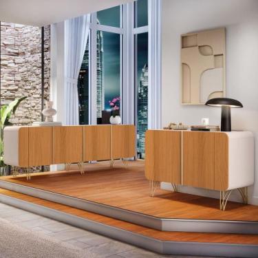 Imagem de Balcão Aparador Buffet Saluti e Benvenuto Off/Cinamomo - HB Móveis, Of