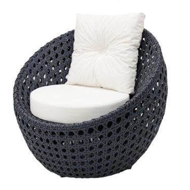 Imagem de Poltrona De Varanda Em Alumínio E Fibra Sintética Azul Branco