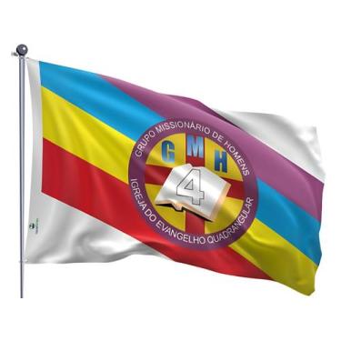 Imagem de Bandeira GMH Grupo Missionário Homens Evangelho Quadrangula Dupla Face
