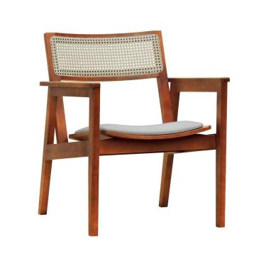 Imagem de Poltrona Gusty Com Encosto Telinha Assento Anatômico - Amêndoa Estofado Corano Bege