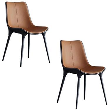 Imagem de Cadeira de jantar, cozinha, sala de jantar, móveis, cadeiras modernas, cadeiras de jantar, assento de couro, cadeiras de cozinha com pernas de metal sólido para sala de estar, quarto, cadeira de